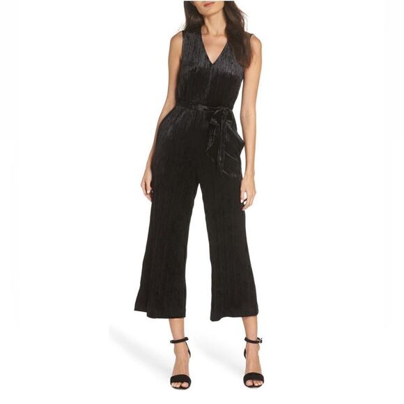 Caara Crop Velvet jumpsuit   - Picture 1 of 7